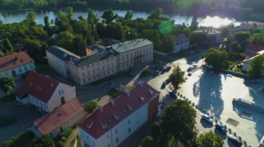 Metropolitan Curia Gniezno Kuria Hava Manzaralı Polonya. Yüksek kalite 4k görüntü