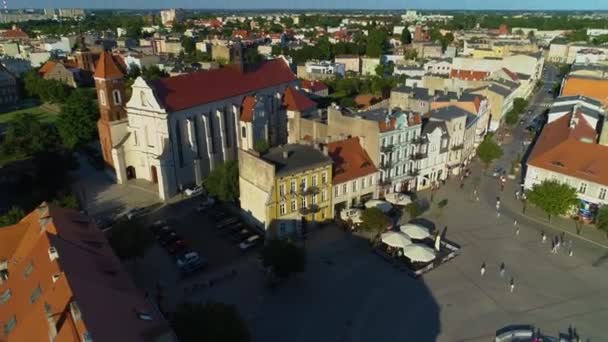 Franziskanerkloster Altstadt Gniezno Rynek Klasztor Luftaufnahme Polen Hochwertiges Filmmaterial — Stockvideo