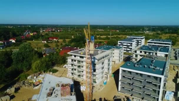 Építési Telkek Konin Osiedle Aerial View Lengyelország Kiváló Minőségű Felvételek — Stock videók