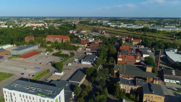 Beautiful Panorama Gniezno Krajobraz Aerial View Poland Кадри Високої Якості — стокове відео