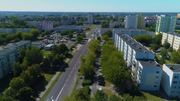 Güzel Peyzaj Evleri Konin Krajobraz Hava Manzaralı Polonya Yüksek Kalite — Stok video