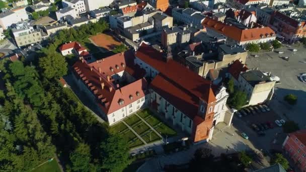 Mosteiro Franciscano Cidade Velha Gniezno Rynek Klasztor Vista Aérea Polônia — Vídeo de Stock
