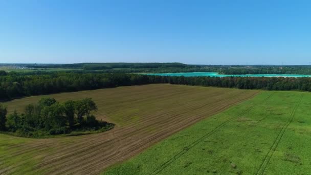 Türkiz Konin Jezioro Turkusowe Aerial View Lengyelország Kiváló Minőségű Felvételek — Stock videók
