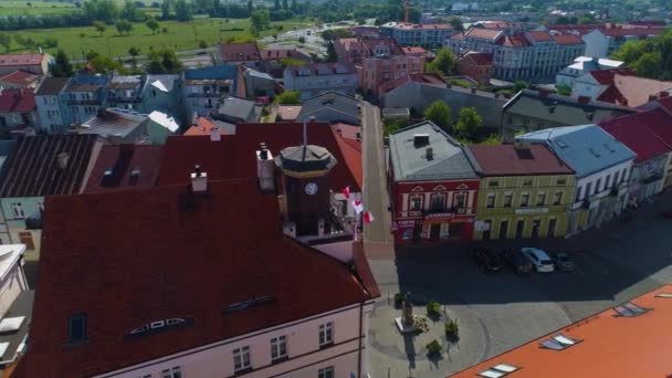 Council Centrum Konin Rada Miasta Aerial View Polsko Vysoce Kvalitní — Stock video