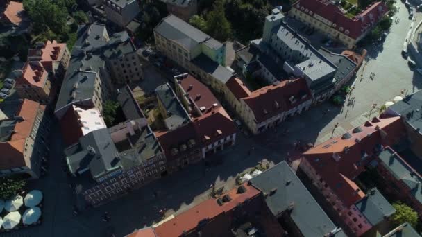 Street Tumska Old Town Gniezno Stare Miasto Aerial View Poland — Stock video