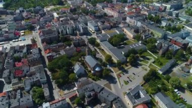 Panorama Eski Kent Marketi Inowroclaw Miasto Rynek Hava Görüntüsü Polonya. Yüksek kalite 4k görüntü