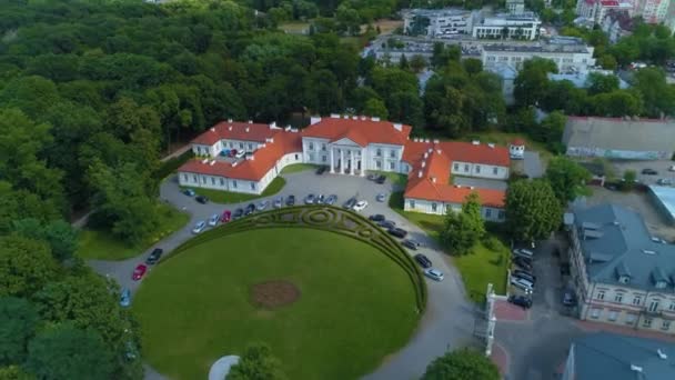Palace Siedlce Palac Oginskich Park Aleksandra Aerial View Polsko Vysoce — Stock video