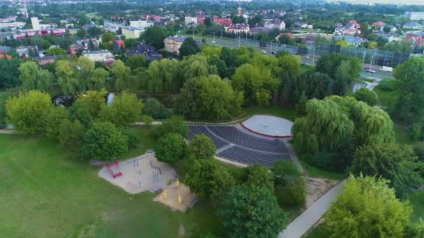 Amphitheatre Park Przyjazni Kalisz Amfiteatr Vista Aerea Polonia Filmati Alta — Video Stock