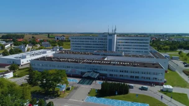 Panorama Hospital Blutspende Inowroclaw Szpital Luftaufnahme Polen Hochwertiges Filmmaterial — Stockvideo