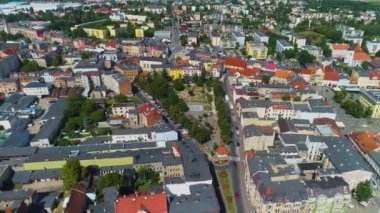 Panorama Plac Stycznia Ostrow Wielkopolski Centrum Havacılık Görünümü Polonya. Yüksek kalite 4k görüntü