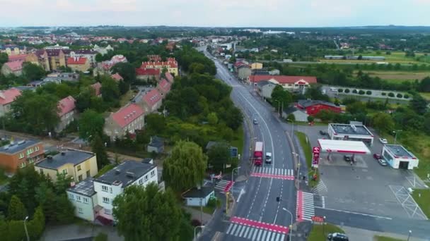 Vackra Panorama Kalisz Krajobraz Flygfoto Polen Högkvalitativ Film — Stockvideo
