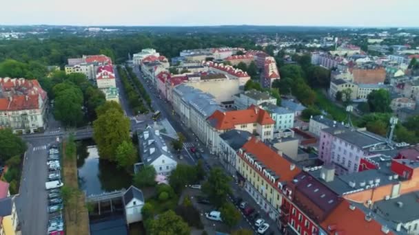 Panorama Avenida Libertad Kalisz Aleja Wolnosci Vista Aérea Polonia Imágenes — Vídeos de Stock