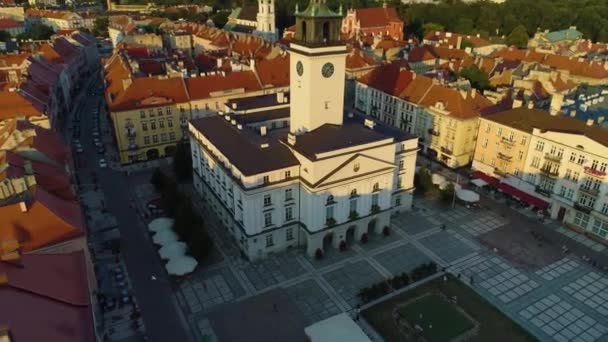 Marché Vieille Ville Kalisz Ratusz Stare Miasto Rynek Vue Aérienne — Video