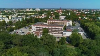 Daireler Otel Inowroclaw Spa Havacılık Manzarası Polonya. Yüksek kalite 4k görüntü