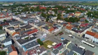 Eski Kent Pazar Meydanı Inowroclaw, Miasto Rynek Hava Görüntüsü Polonya. Yüksek kalite 4k görüntü