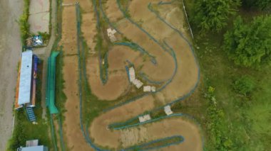 Rc Modelleme Track Piaseczno Tor Modelarski Hava Görüntüsü Polonya. Yüksek kalite 4k görüntü