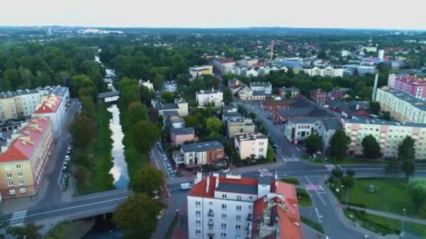 Bela Propriedade Habitação Panorama Kalisz Vista Aérea Polónia Imagens Alta — Vídeo de Stock