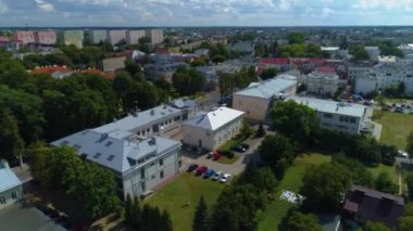 Lise Kütüphanesi Siedlce Liceum Biblioteka Hava Görüntüsü Polonya. Yüksek kalite 4k görüntü