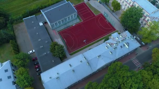 School Sports Fields Siedlce Szkola Boisko Aerial View Poland Кадри — стокове відео