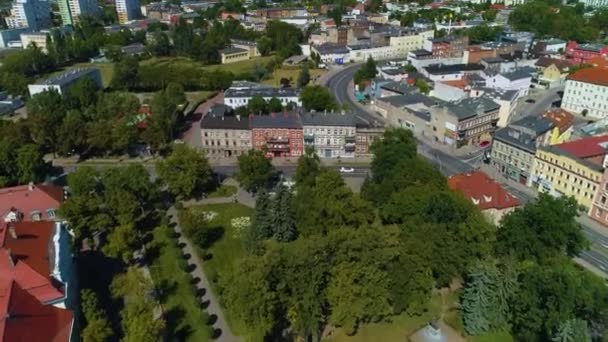 Square Skwer Jana Pawla Inowroclaw Downtown Aerial View Polen Hochwertiges — Stockvideo