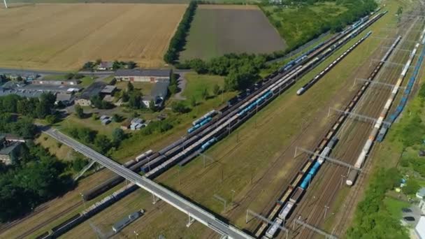 Pakoska Footbridge Railway Tracks Inowroclaw Kladka Aerial View Pologne Images — Video