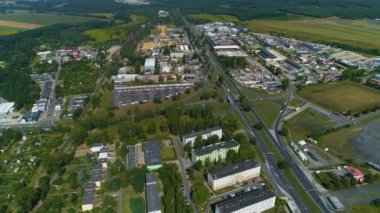 Sanayi bölgesi Lubin Obszar Przemyslow Hava Görüntüsü Polonya. Yüksek kalite 4k görüntü