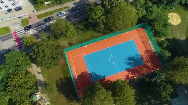 Αθλητικά Πεδία Ostrow Wielkopolski Boisko Aerial View Poland Υψηλής Ποιότητας — Αρχείο Βίντεο