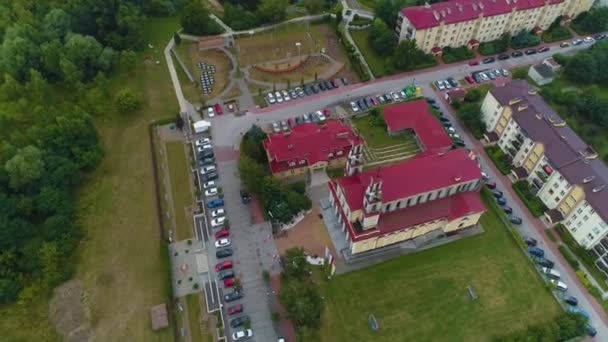 Kirche Pruszkow Kosciol Nieustajacej Pomocy Luftaufnahme Polen Hochwertiges Filmmaterial — Stockvideo
