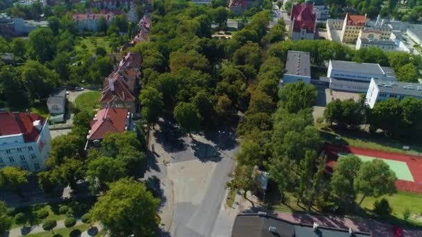 Square Defenders Inowroclaw Skwer Obroncow Aerial View Poland High Quality — Stock Video