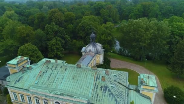 Renesanční Palác Skierniewice Palác Prymasowski Aerial View Polsko Vysoce Kvalitní — Stock video