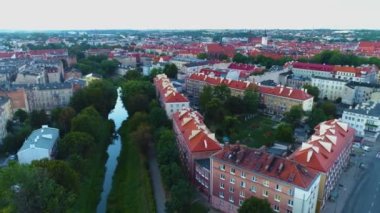 Güzel Panorama Konutları Kalisz Havacılık Manzarası Polonya. Yüksek kalite 4k görüntü