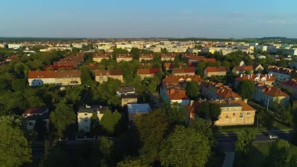 Krásný Panorama House Estate Ostrow Wielkopolski Krajobraz Aerial View Polsko — Stock video