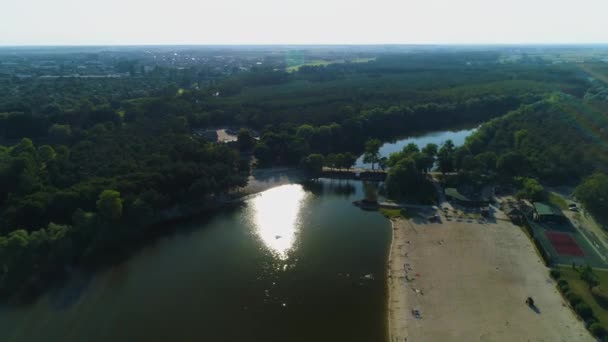 Lagoa Piaski Szczygliczka Ostrow Wielkopolski Vista Aérea Polónia Imagens Alta — Vídeo de Stock
