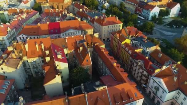Krásné Staré Město Kalisz Stare Miasto Aerial View Polsko Vysoce — Stock video