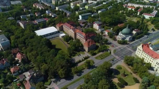 Schöne Panorama District Court Inowroclaw Sad Rejonowy Luftaufnahme Polen Hochwertiges — Stockvideo