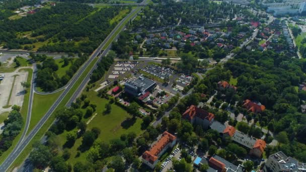 Bela Paisagem Habitação Estate Lubin Krajobraz Osiedle Vista Aérea Polónia — Vídeo de Stock