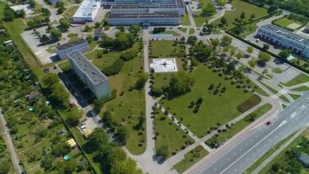 Square Skwer Pck Inowroclaw Szpital Park Vista Aerea Polonia Filmati — Video Stock