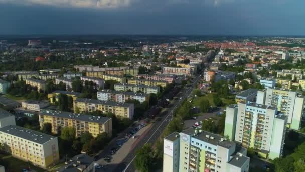 Piękny Panorama Osiedle Osiedle Kalisz Aerial View Poland Wysokiej Jakości — Wideo stockowe