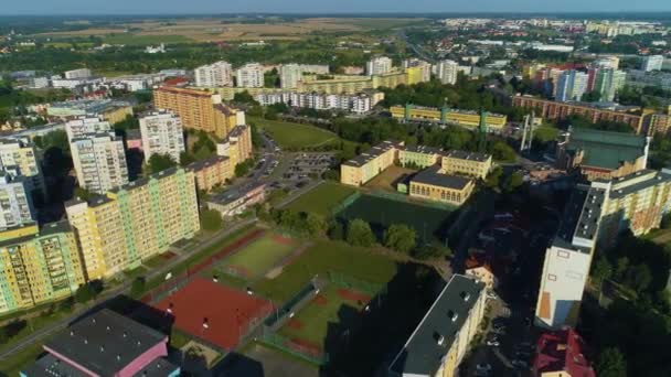 Playgrounds Escola Primária Lubin Boiska Szkola Vista Aérea Polônia Imagens — Vídeo de Stock