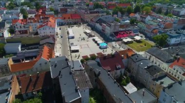 Eski Kent Pazar Meydanı Inowroclaw, Miasto Rynek Hava Görüntüsü Polonya. Yüksek kalite 4k görüntü