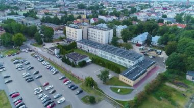 Peyzaj Hastanesi Siedlce Szpital Hava Görünümü Polonya. Yüksek kalite 4k görüntü