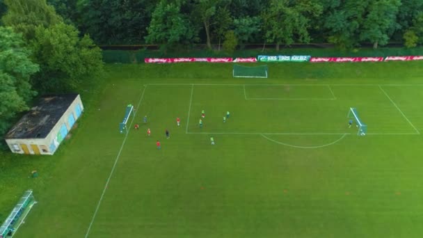Fotbollsplan Kalisz Boisko Antenn View Poland Högkvalitativ Film — Stockvideo