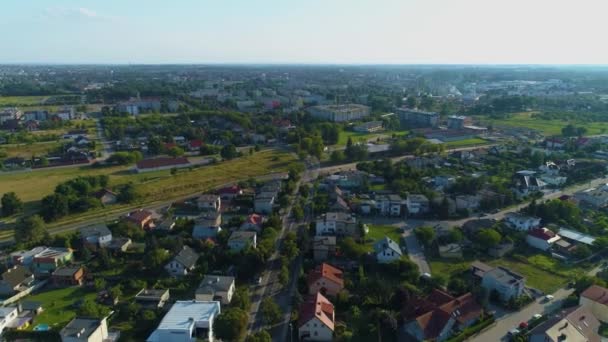 Prachtig Panorama Van Ostrow Wielkopolski Krajobraz Aerial View Polen Hoge — Stockvideo