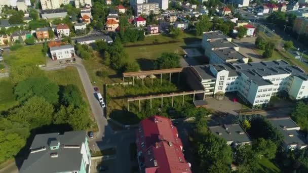 Escola Primária Ostrow Wielkopolski Szkola Aerial View Poland Imagens Alta — Vídeo de Stock