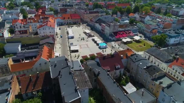 Old Town Market Square Inowroclaw Stare Miasto Rynek Aerial View — Stock Video