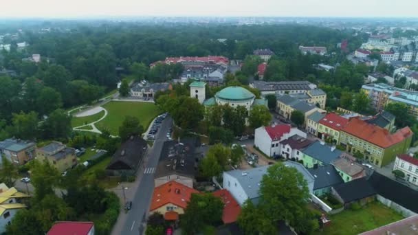 Polonês Francês Friendship Square Skierniewice Skwer Vista Aérea Polônia Imagens — Vídeo de Stock