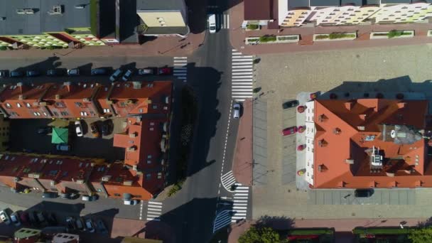 Market Center Historical Museum Lubin Ratusz Aerial View Poland High — Stock Video