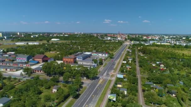 Krásná Krajina Inowroclaw Krajobraz Aerial View Polsko Vysoce Kvalitní Záběry — Stock video