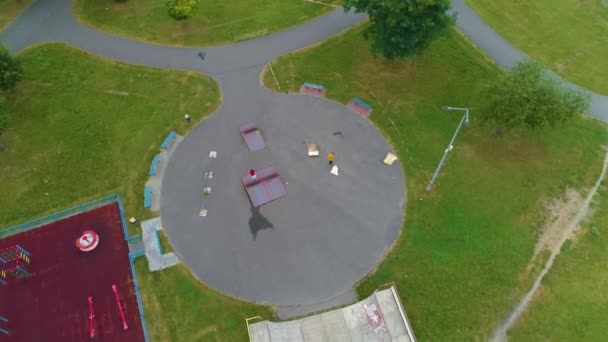 Dětské Hřiště Skierniewice Plac Zabaw Aerial View Polsko Vysoce Kvalitní — Stock video
