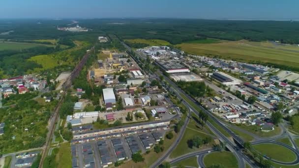 Área Industrial Lubin Obszar Przemyslowy Vista Aérea Polonia Imágenes Alta — Vídeos de Stock